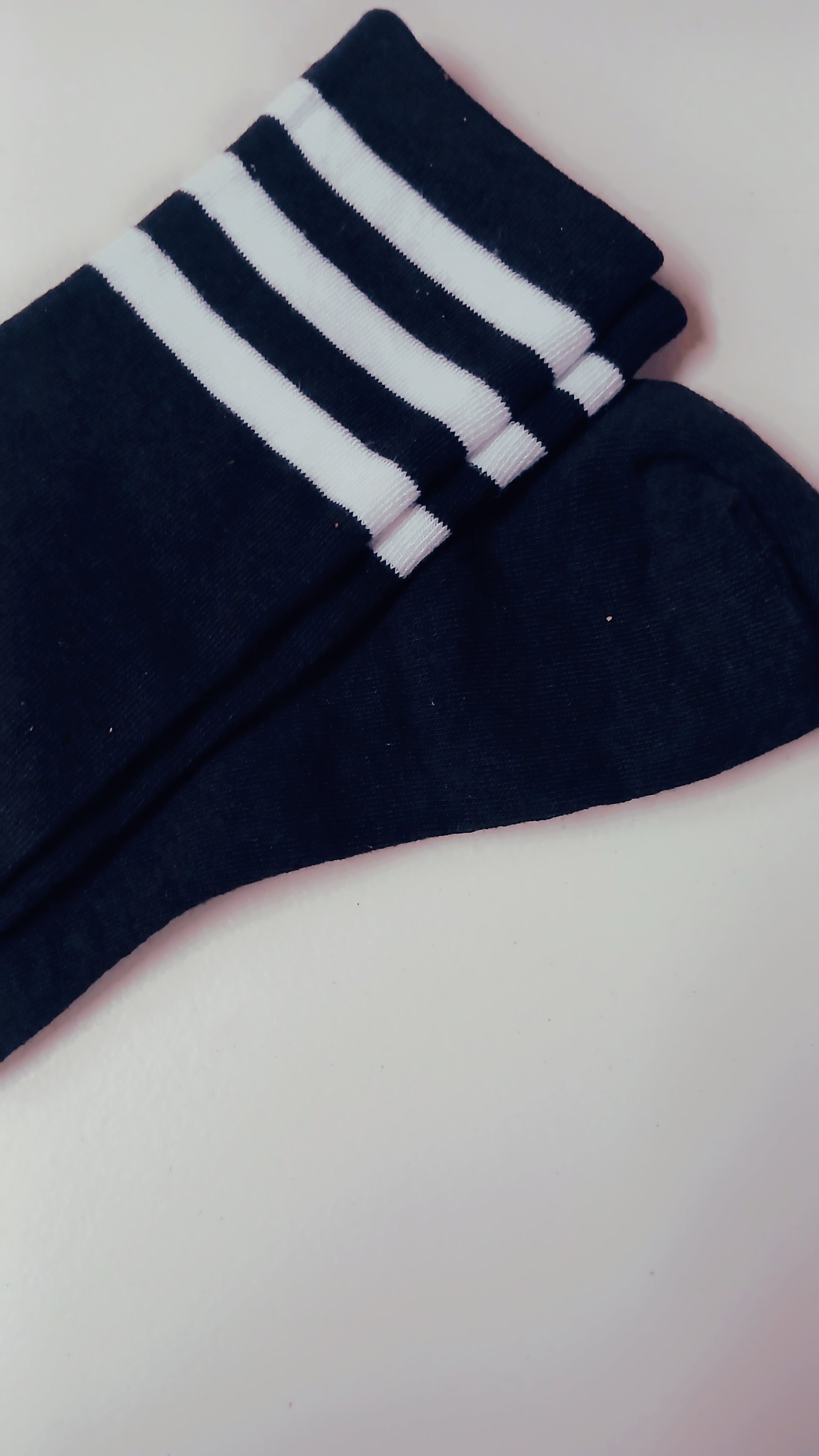 ATHX Women's Striped Thigh High Socks.